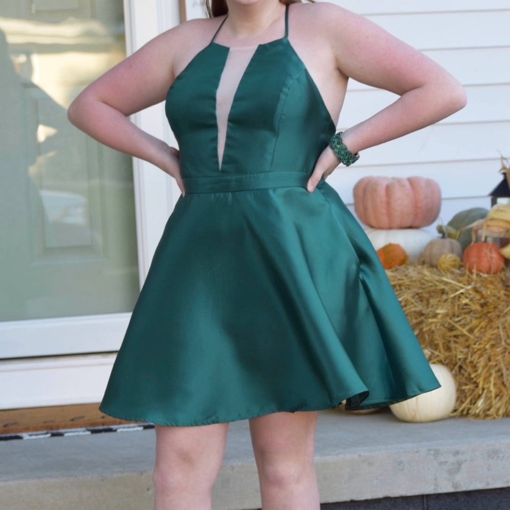 Satin Green Mini Dress